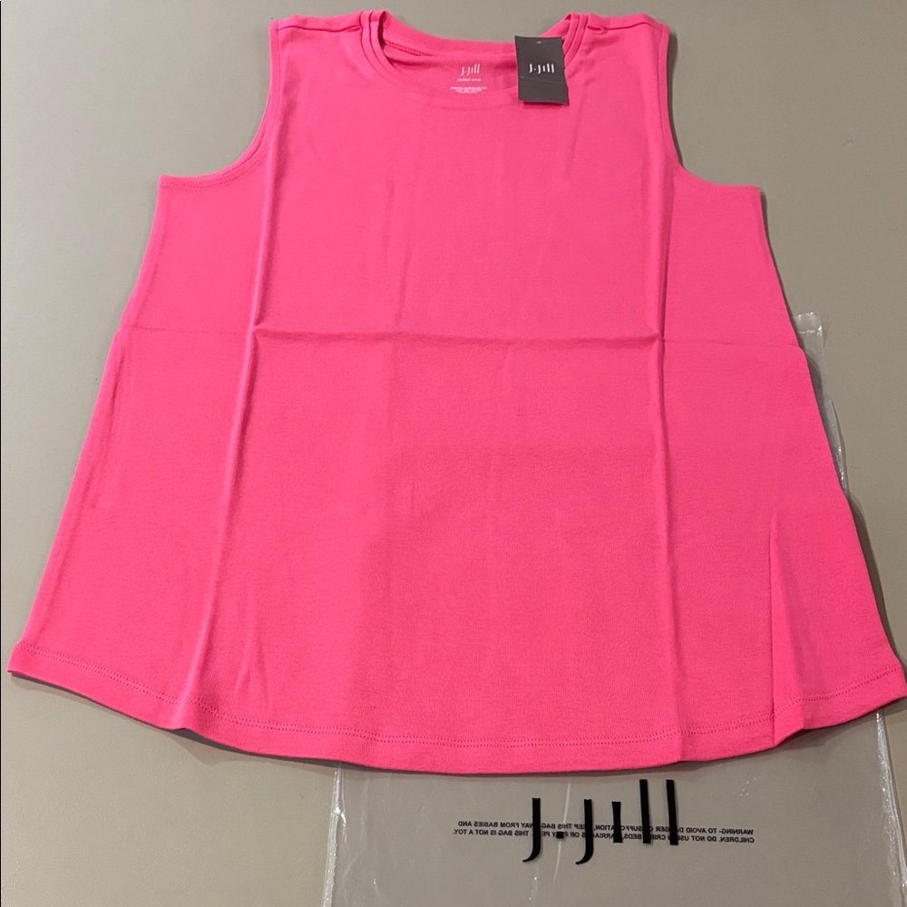J. Jill Perfect Pima Pink Sleeveless Tee / Top NWT